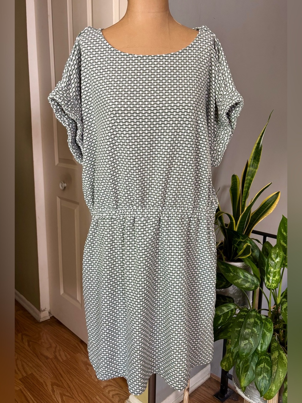 LOFT Geo Mini Pocket Tee Dress Summer Beachy Femenine XL - Picture 2 of 13